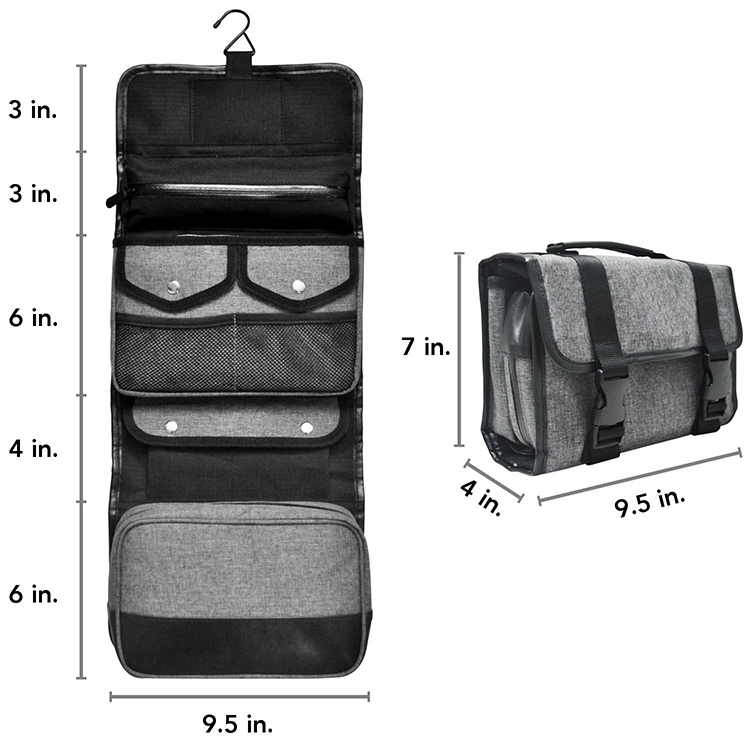 TSA Compliant Hanging Toiletry Travel Bag with Removable Dopp Kit