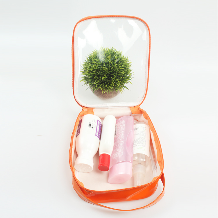 Clear PVC Zippered Toiletry Carry Pouch Vinyl Bag Portable Cosmetic Makeup Bag for Vacation
