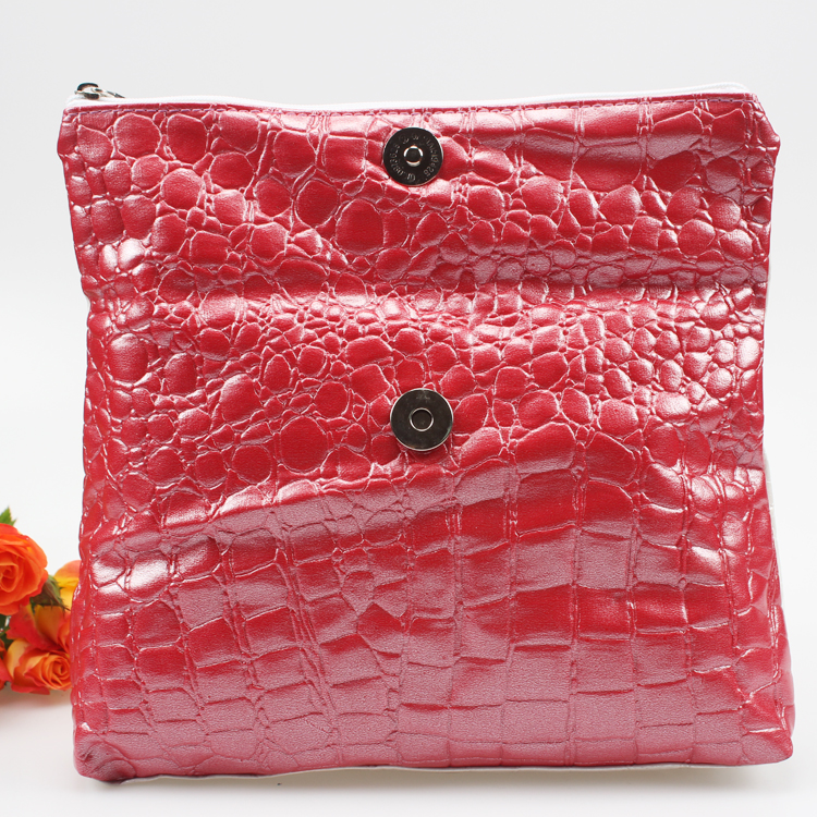 Unique Design Ladies Clutch Bag White and Red PU Foldable Evening Clutch Bag
