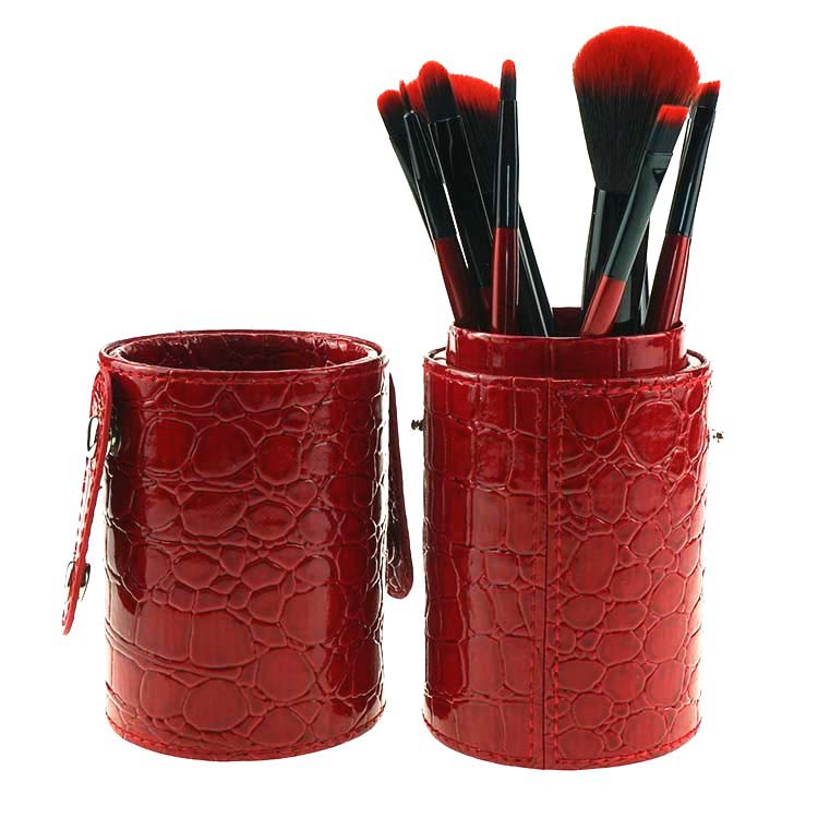 2019 trending products red cosmetics brushes makeup brush set with cylinder box