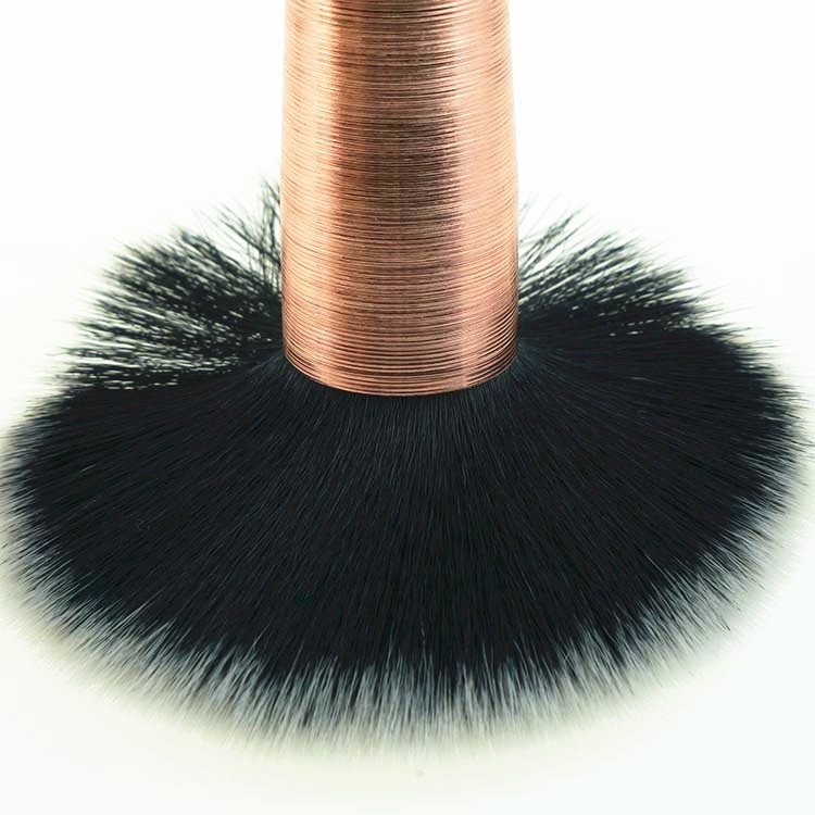 Best Price 7pcs Rose Gold Hair Brush Fiber Mascara Makeup Brush Set