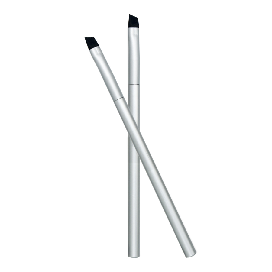 aluminum  handle angled silicone eye brush  eyebrow brush wholesale Customized private label