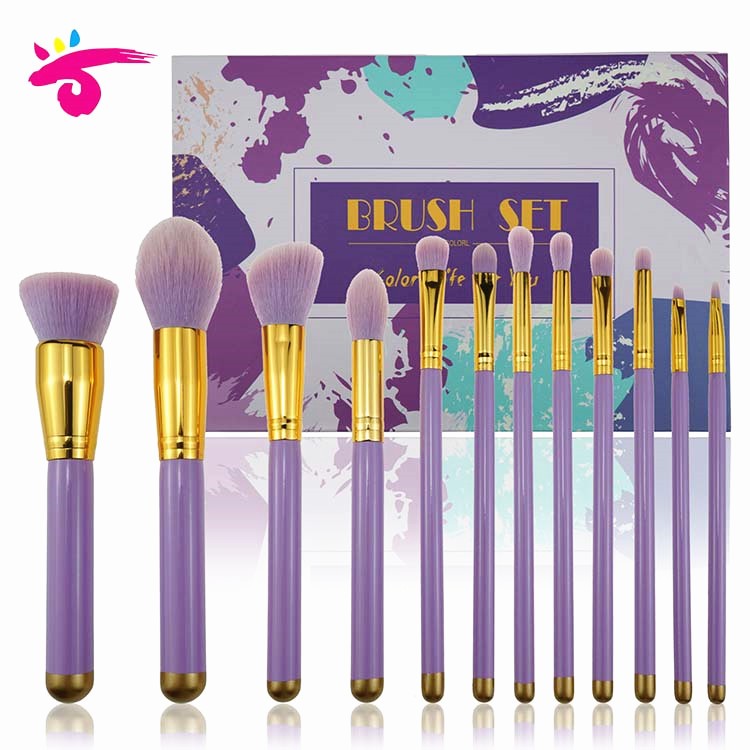 Private Label Purple Makeup Brush Set With Gift Box Brush Cosmetic For Women