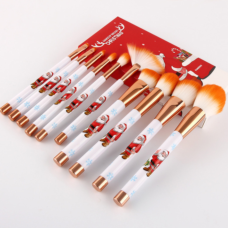 custom private label Christmas Gift box novelty makeup brush set