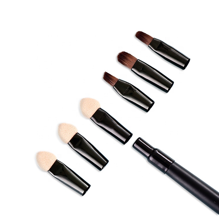 6 in 1 Exchengeable Eyebrow Eye Shadow Makeup Brush Sponge With Blistar Package