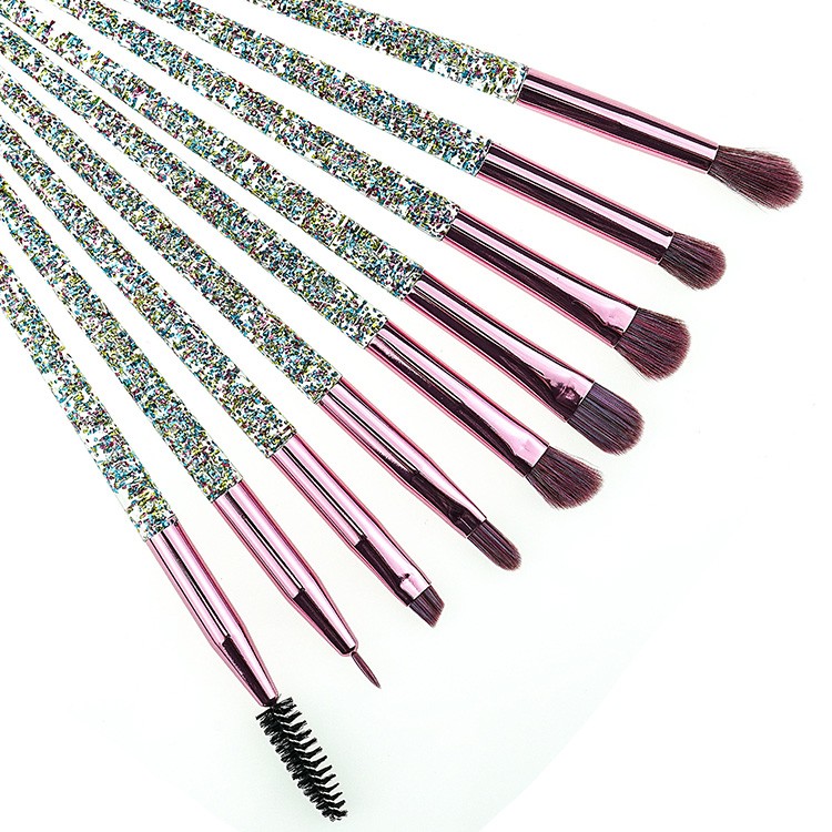 2019 best new design OEM glitter powder brush cosmetics makeup brushes set