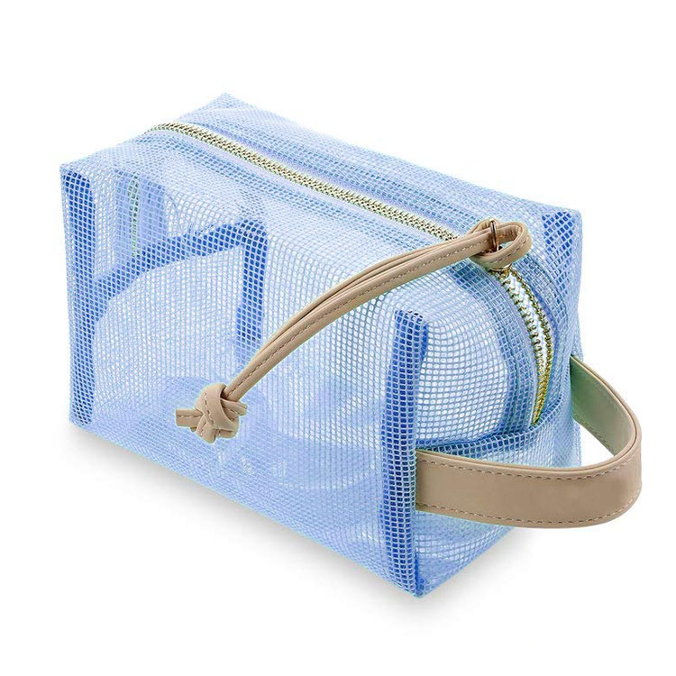 Mesh Cosmetic Bag See Through Zipper Pouch Travel Cosmetic Bag