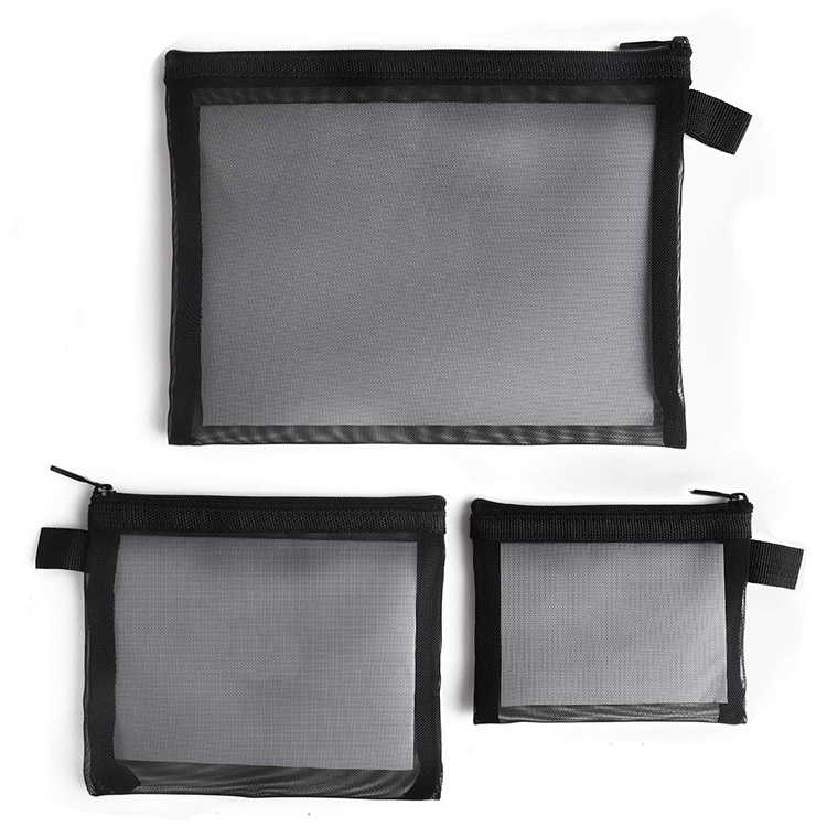Zipper Mesh Pouch Makeup Cosmetic Accessories Organizer Travel Toiletry Kit Set Storage Pouch
