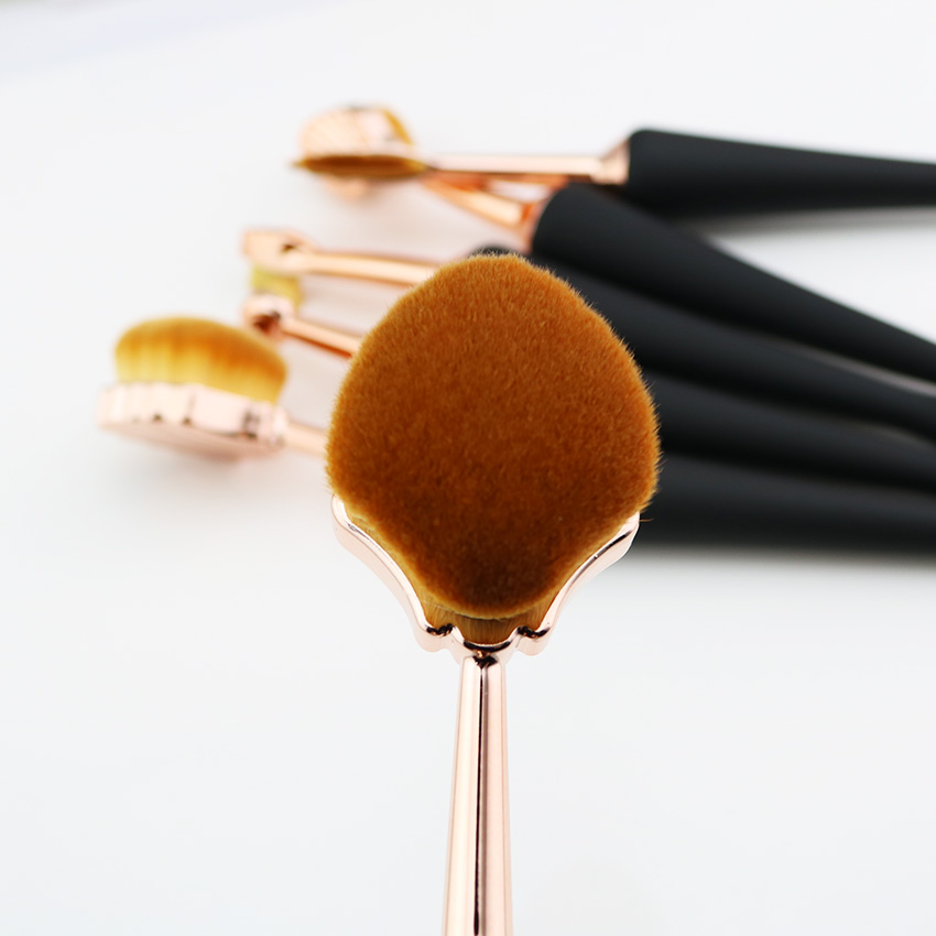 6 pcs rose gold toothbrush makeup seashell brushes