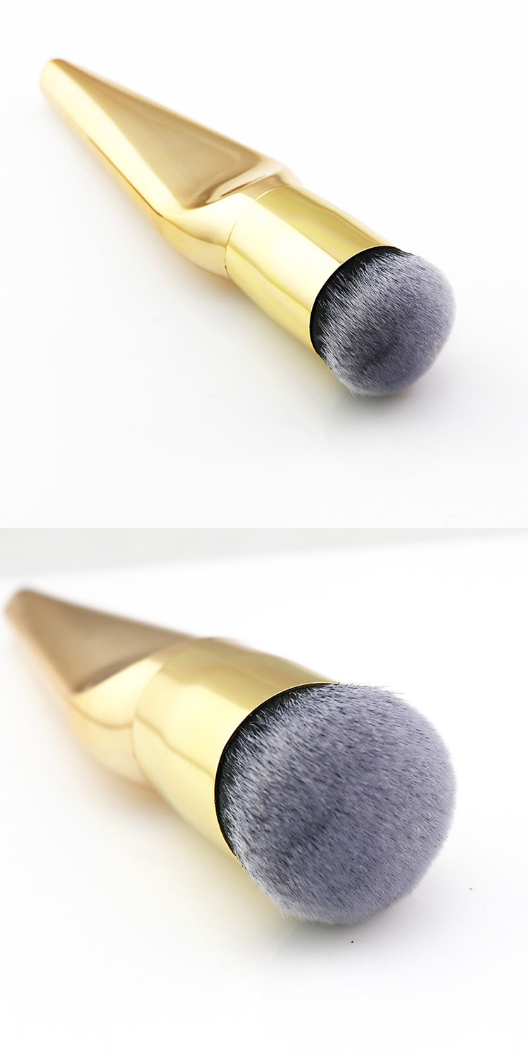 Custom Big Single Flat Head Gold Silver Cosmetics Makeup Foundation Brush Factory Wholesale Shenzhen