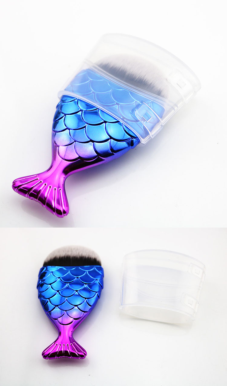 Free Sample Single Fish Mermaid Liquid BB Cream Foundation Makeup Brush