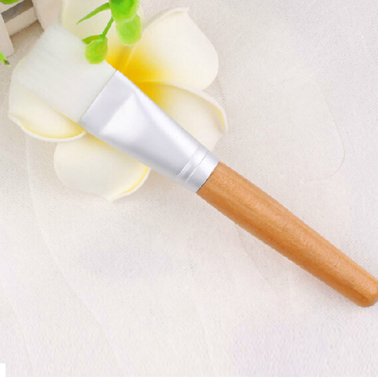 Cheapest wooden face applicator mask brush with hight quality nylon hair