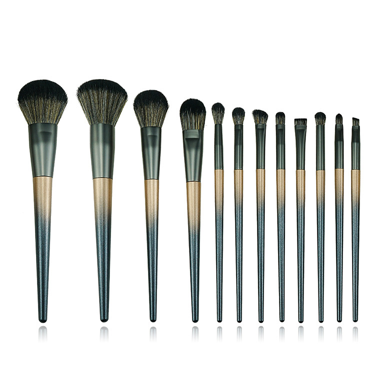 Luxury Looks 12pcs Elegance Vegan Professional Brush Set Makeup Glitter Cosmetic Brushes