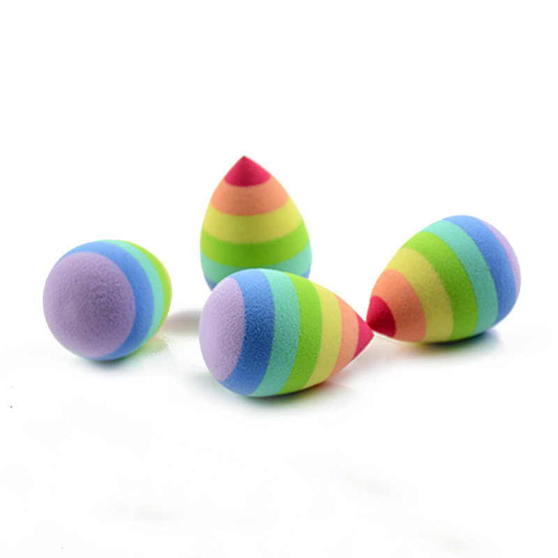Popular Washable Laser Custom Logo Functional Professional Rainbow Beauty Sponge Blender