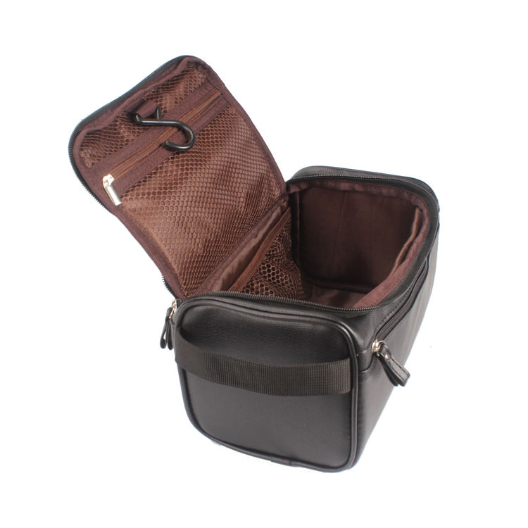 PU Leather Hanging Toiletry Bag Travel Organizer Wash Bag Dopp Kit Travel for Bathroom Shower