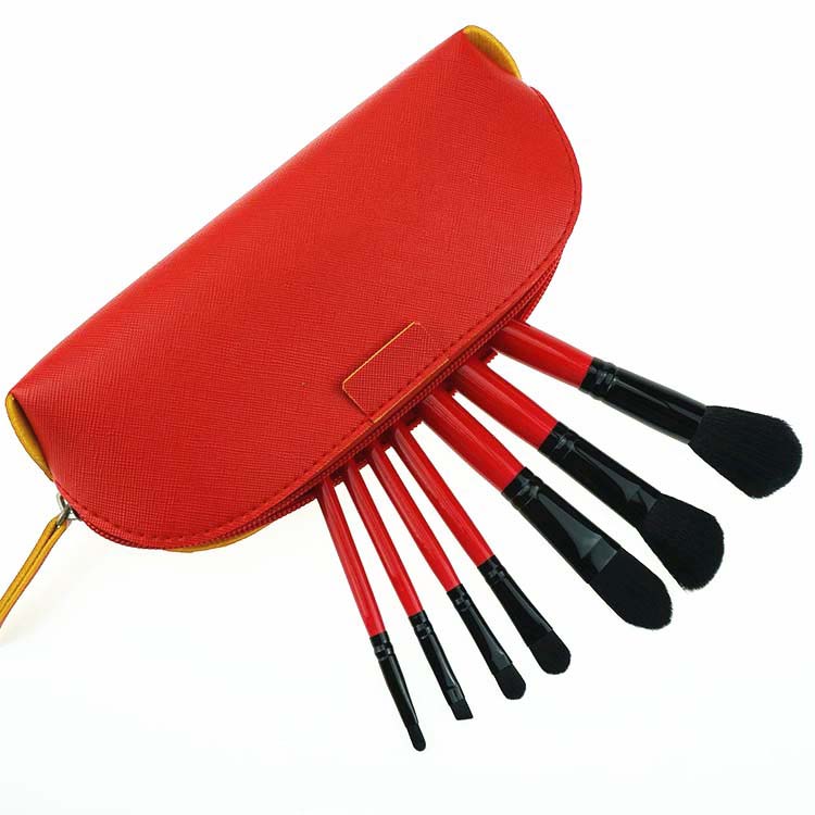 2019 red makeup brush 7pcs mini travel cosmetics makeup brushes set
