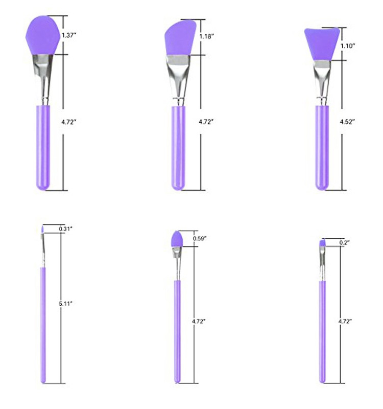 Eco-friendly Wood Handle Silicone Mask Brushes Set for Makeup