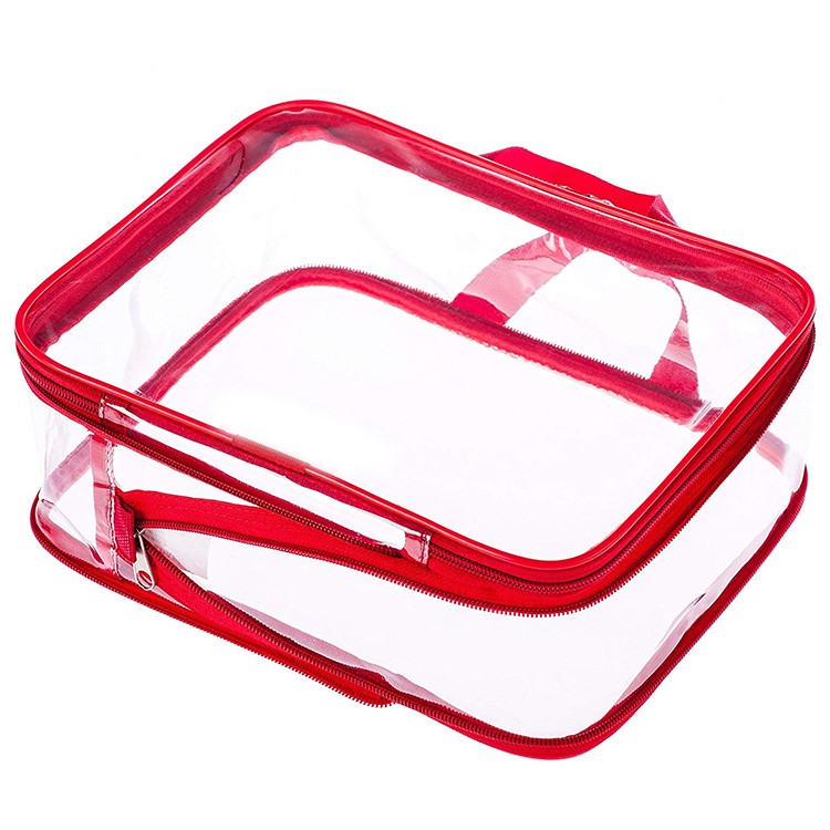 Large Clear Cosmetic Bag Compression Packing Cubes Transparent Makeup Bag PVC Toiletry Bag