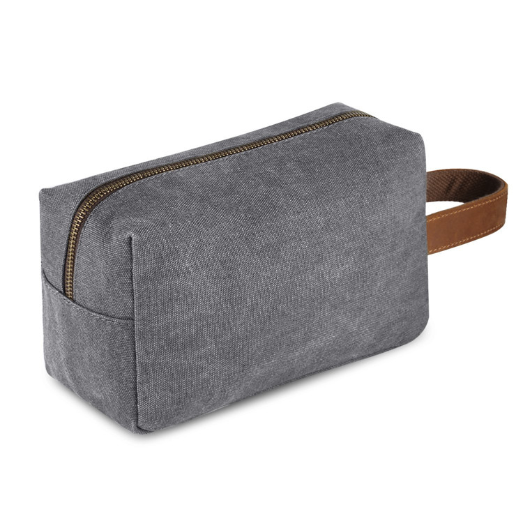Toiletry Bag Waxed Canvas Travel Cosmetic Makeup Bag Shaving Dopp Case