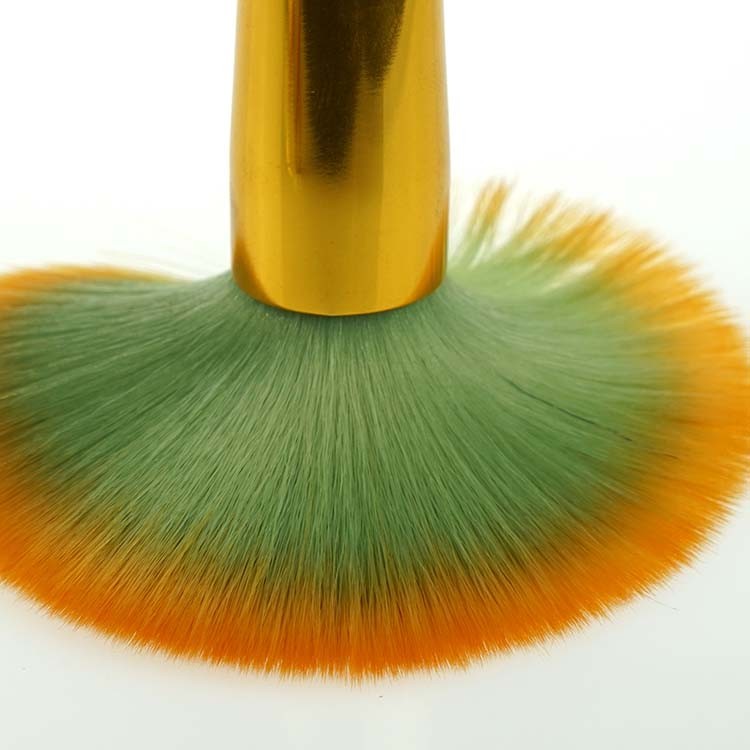 Travel case 9pcs unique angle green makeup brushes set