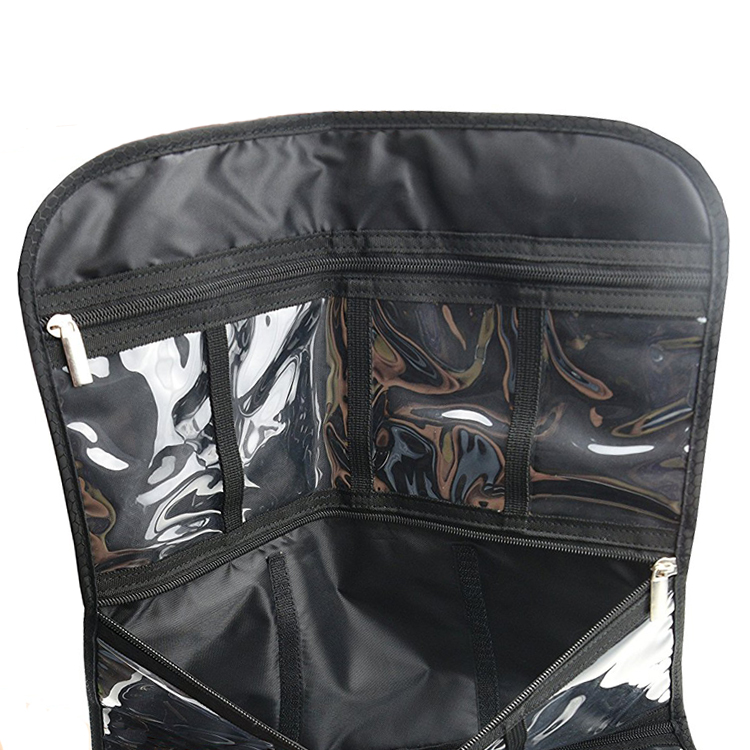 Foldable Hanging Toiletry Bag with Various Compartments Cosmetic Makeup Organizer Bag for Travel