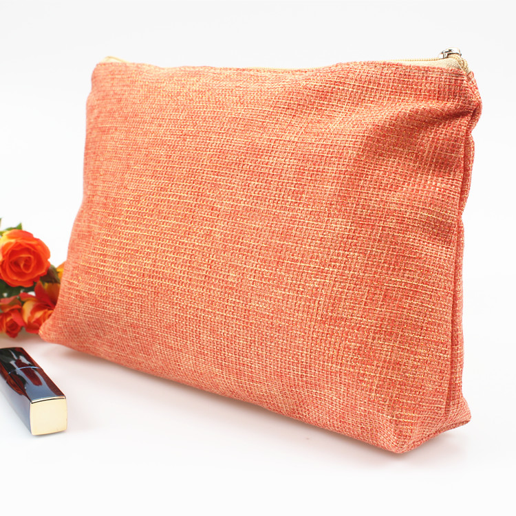 Jute Clutch Bag Travel Makeup Cosmetic Pouch Toiletry Bag Organizer