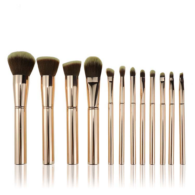Factory price OEM aluminum handle Cosmetic brush makeup brushes makeup