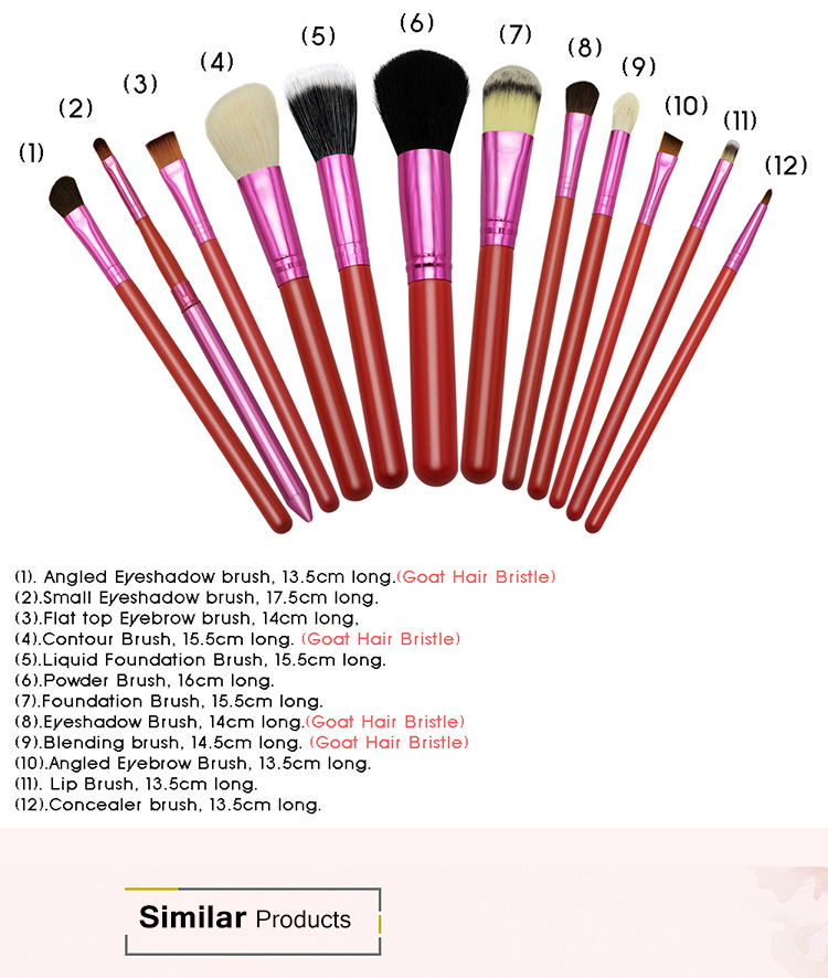 Wholesale Best Goat Hair Wooden Make Up Tools Brand Beauty Cosmetic Makeup Brush Set with Holder