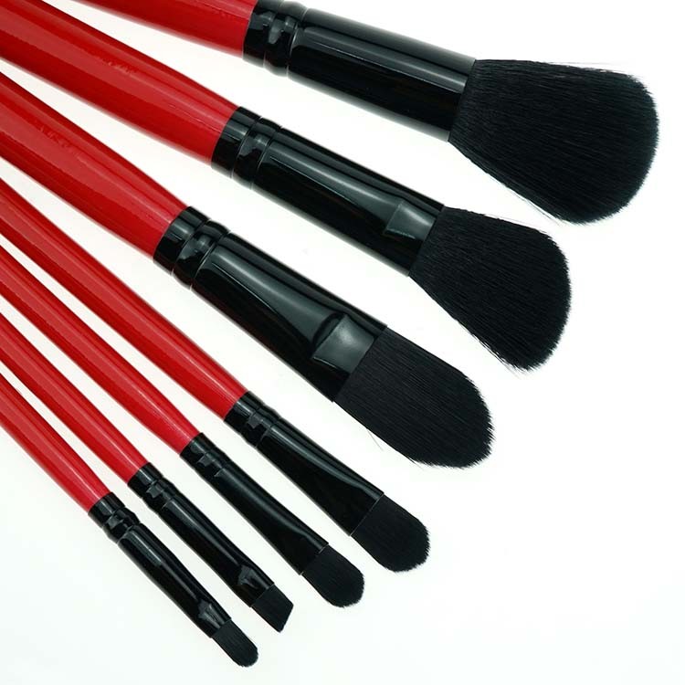 2019 red makeup brush 7pcs mini travel cosmetics makeup brushes set