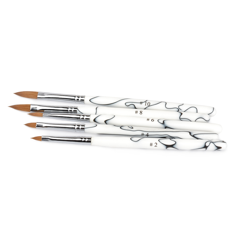 3D Kolinsky Hair Marble Acrylic Gel Nail Art Brushes