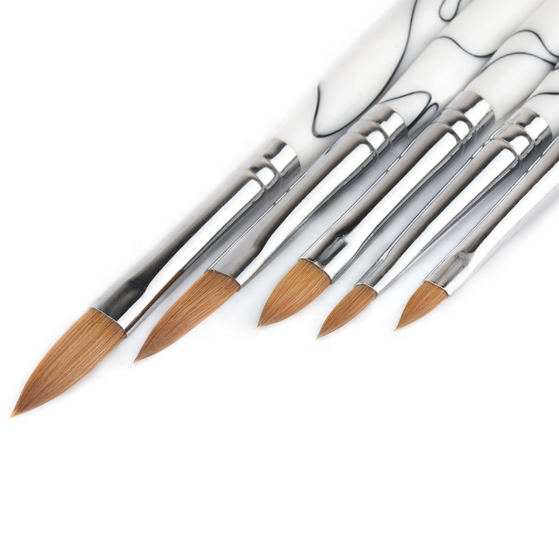3D Kolinsky Hair Marble Acrylic Gel Nail Art Brushes