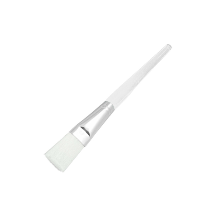 Plastic handle small white facial mask brush with synthetic hair