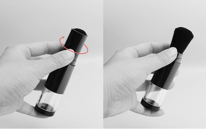 Automatic Cosmetic Tool refillable powder dispensing brush wholesale refillable body powder brush