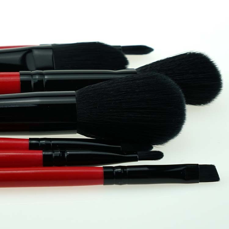 2019 red makeup brush 7pcs mini travel cosmetics makeup brushes set