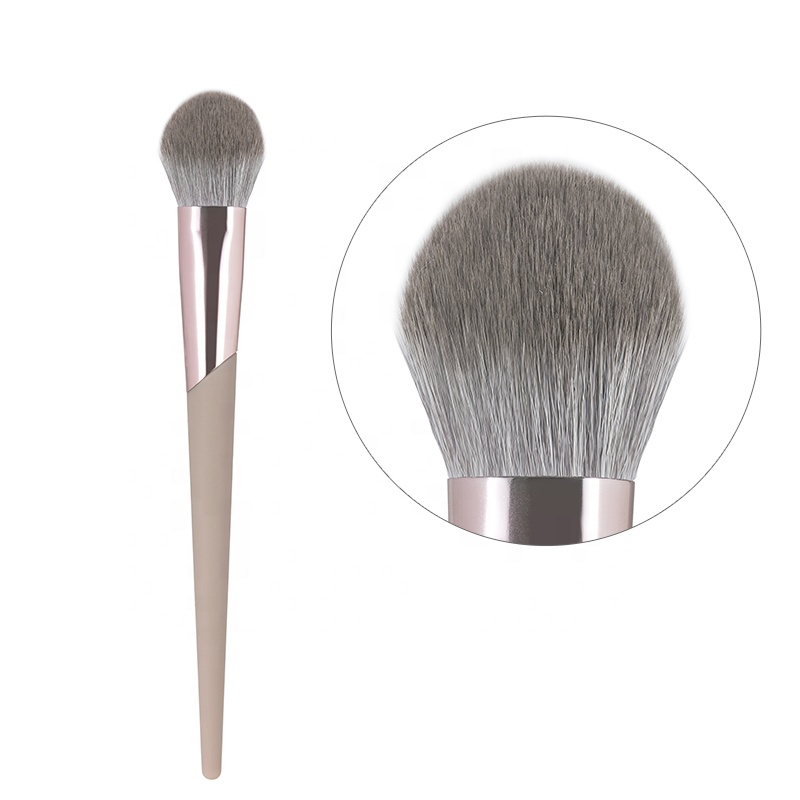 Powder Aluminium Cosmetic Brush Synthetic Quality Cheap Single Makeup Brush Compact Blusher Brush