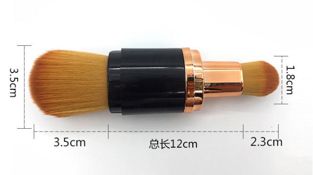 Double Head Cosmetic Brush Retractable Powder Foundation Brush for Makeup