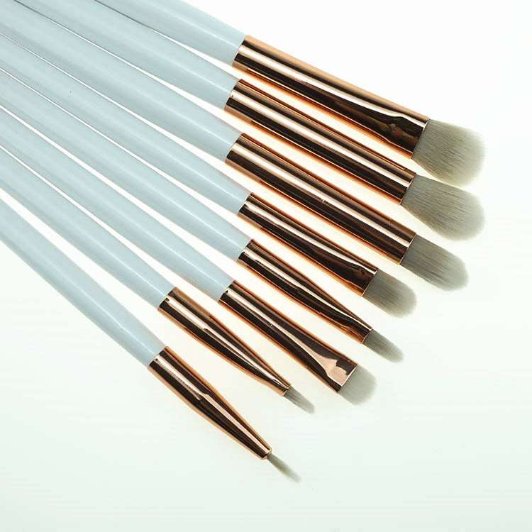 12 Pieces Gun Metal Makeup brush with tapered bottom Face brush set collection