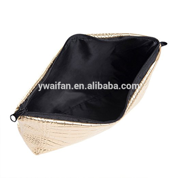 PU Tools Case Golden Cosmetic Toiletry Bag Waterproof Makeup Case