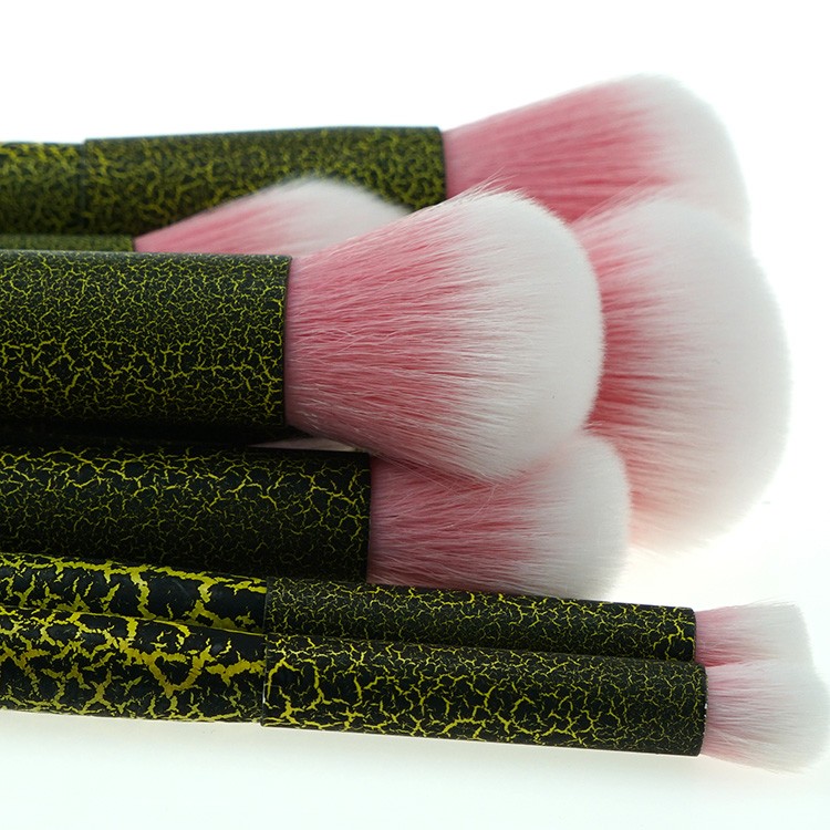 Wholesale 8pcs pink and white hair crack makeup brush set