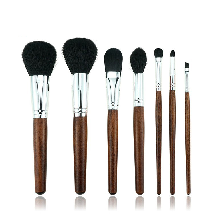 7Pcs Makeup Blending Brush Set Wooden Makeup Brush Sets