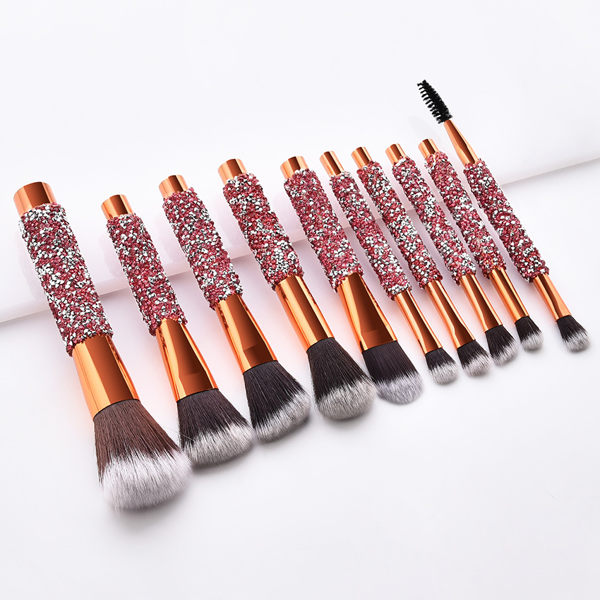 10 PCS Professional diamond makeup brush set glitter make up brushes luxury new cosmetic brush