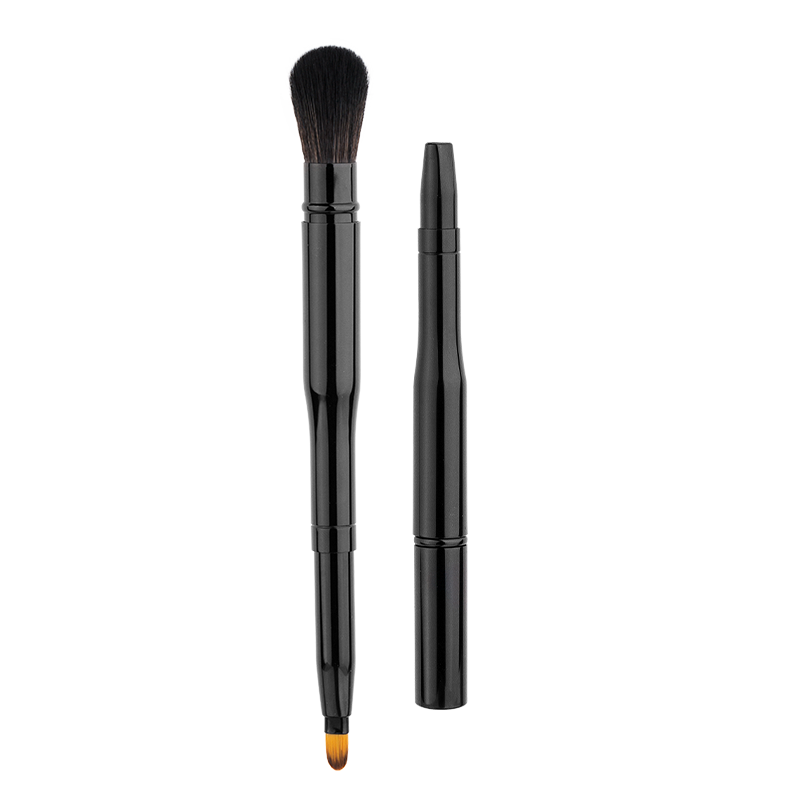 Black Double Head Retractable Highlight Lip Brush Function Cosmetic Brushes