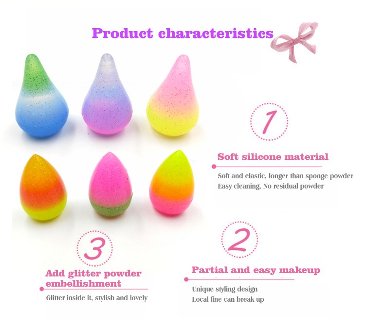 Color Mixing Shining sponge Non-stick powder Refinement Make up look Mini Silicone Sponge cosmetic