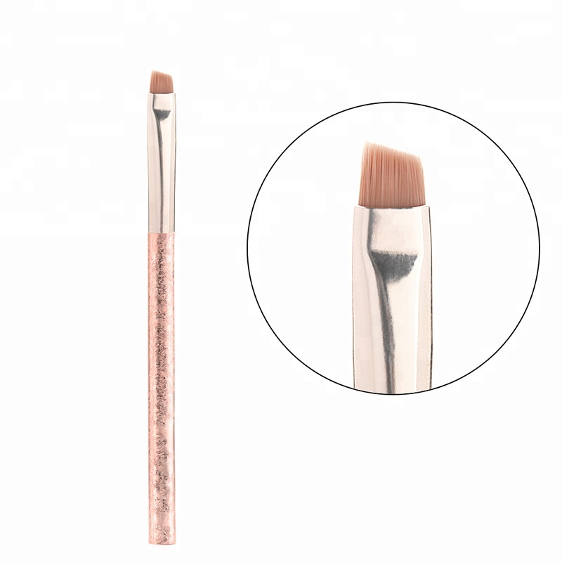 Customized Logo Synthetic New Idea Rose Gold Metal Handle Eyebrow Makeup Brush