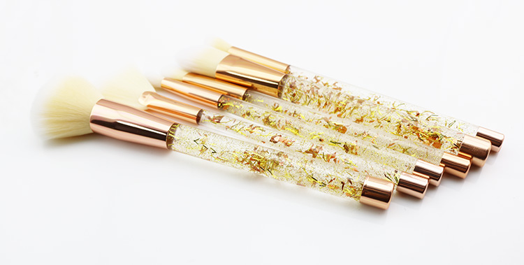 Wholesale 6 pcs Gold Crystal handle Glitter Makeup Brush
