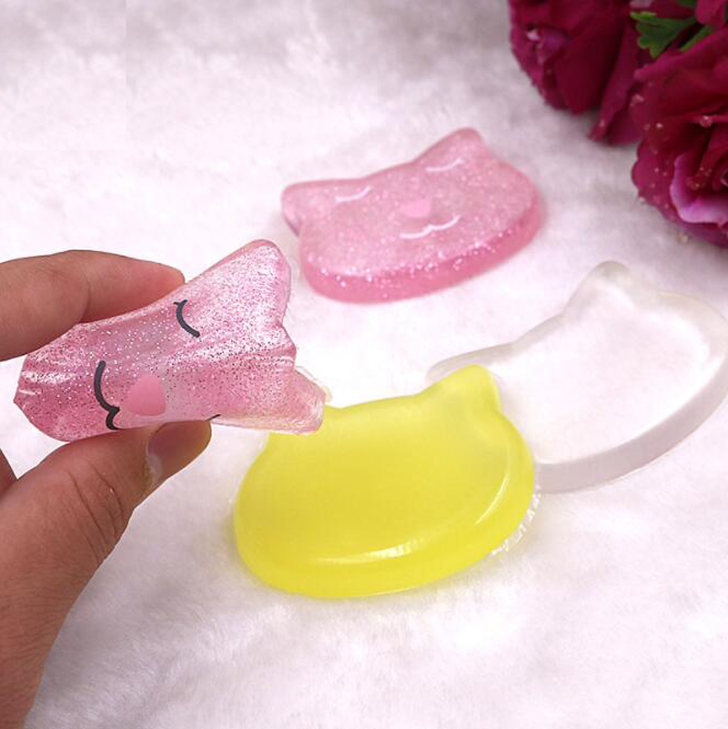 Customized Pink Cat Design Cute PU Makeup Cosmetic Silicone Sponge Puff