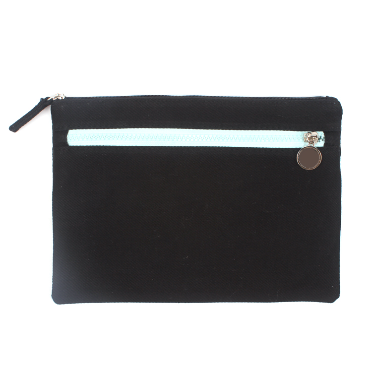 Canvas Zipper Cosmetic Bag Eco Friendly Cotton Makeup Bag Pouch Purse Handbag Organizer with Zipper