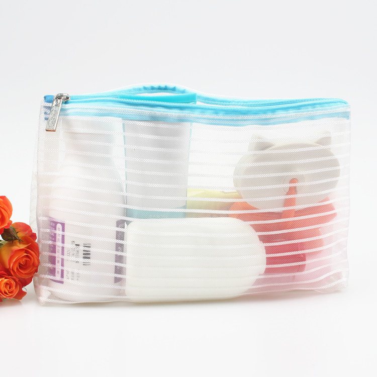 Portable Travel Toiletry Bag Makeup Pouch Organizer Mesh Cosmetic Bag