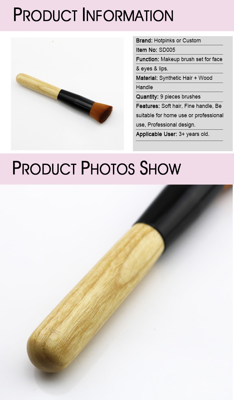 Cheap 1 Piece Single Angled Top BB Cream Foundation Blush Eyeshadow Makeup Brushes
