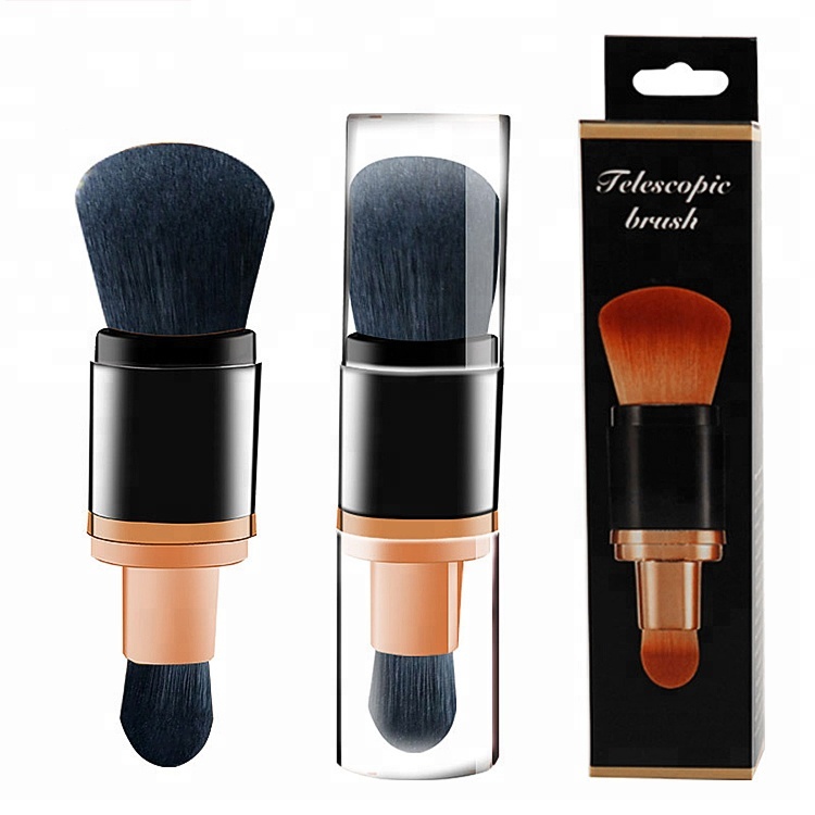 Double Head Cosmetic Brush Retractable Powder Foundation Brush for Makeup
